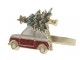 Mosazný antik kovový kroužek na ubrousek s auto se stromkem - 4*4*4 cm Chic Antique