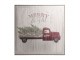 Vintage nástěnný obraz s autem a led světýlky Merry Bright - 60*2,5*60 cm Chic Antique