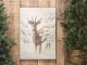 Nástěnná mapa srnec na plátně Deer - 53*3,5*77 cm Chic Antique