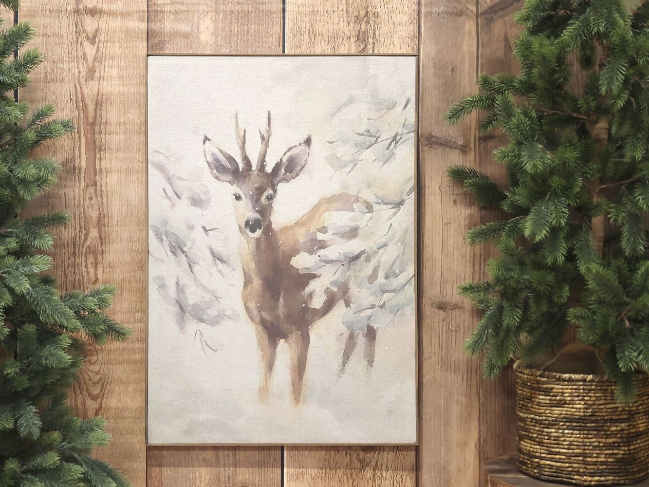 Nástěnná mapa srnec na plátně Deer - 53*3,5*77 cm Chic Antique Nástěnná mapa srnec na plátně Deer - 53*3,5*77 cm Chic Antique