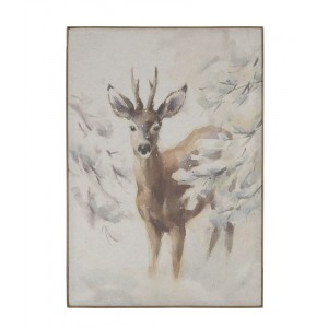 Nástěnná mapa srnec na plátně Deer - 53*3,5*77 cm