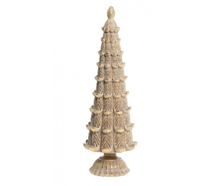 Latté mosazný antik dekorační vánoční stromek Willon - Ø 10*35 cm Chic Antique
