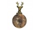Zlatá antik skleněná vánoční koule s jelenem Deer - Ø 8* 14 cm Mars & More 