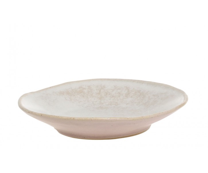 Béžovo-růžový rustikální dezertní talíř Valence Dusty Rose - Ø 19*4 cm Chic Antique
