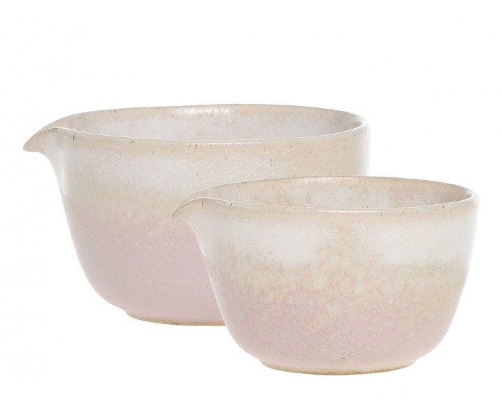 2ks béžovo-růžová miska Valence Dusty Rose - Ø 11*6/ Ø 10*5,5cm / 274ml / 155ml Chic Antique