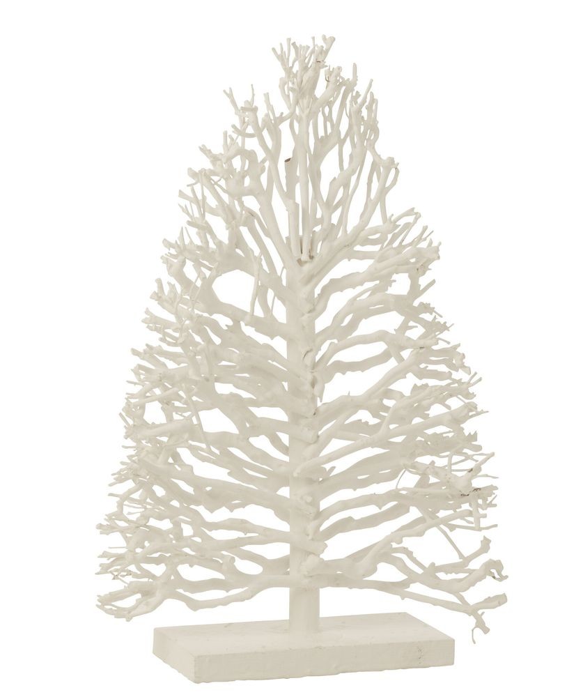 Bílý dřevěný strom na noze Teatree Wood White - 45*15*70 cm