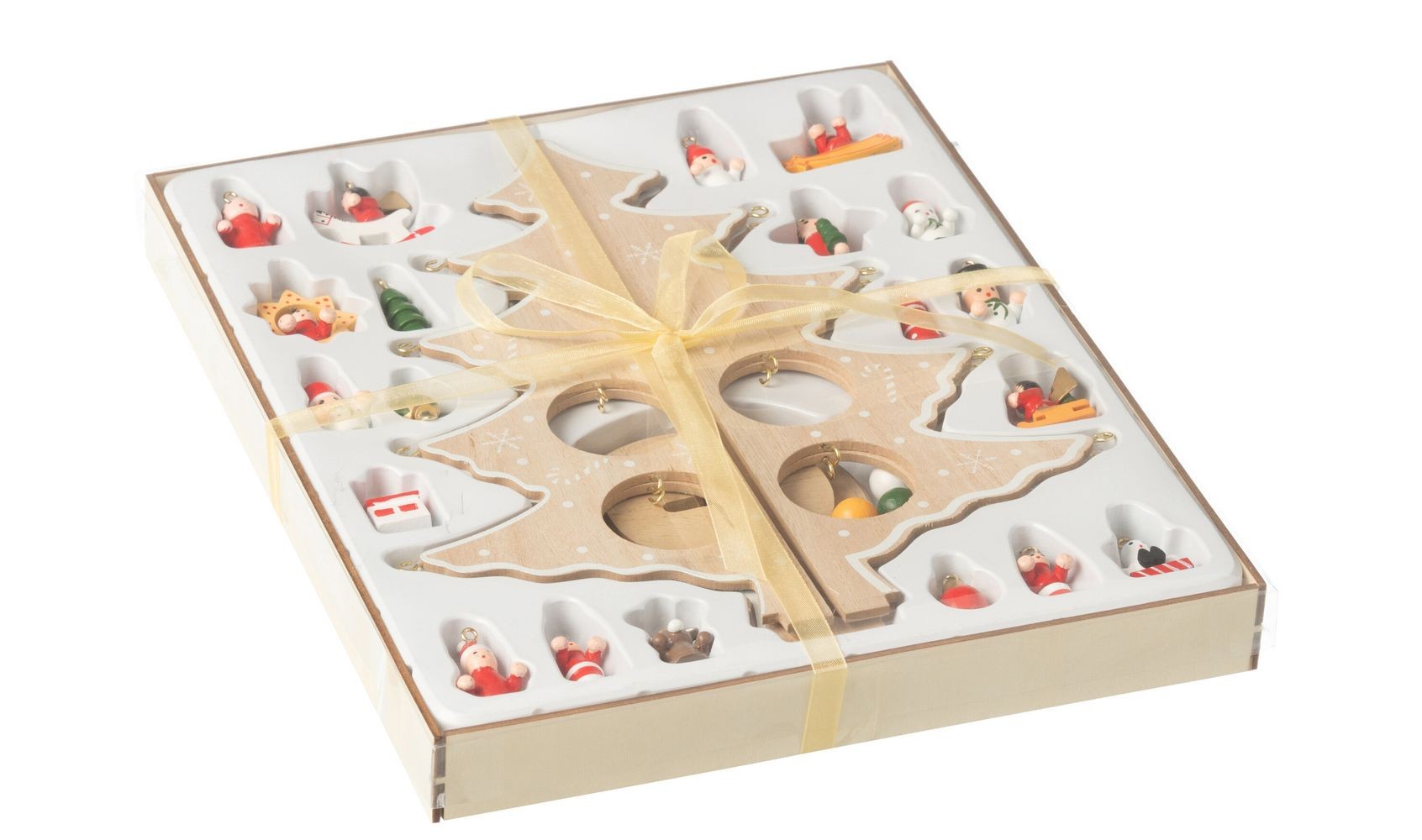 Dřevěný skládací stromek s ozdobami Christmas Tree - Ø 20*25 cm J-Line by Jolipa Dřevěný skládací stromek s ozdobami Christmas Tree - Ø 20*25 cm J-Line by Jolipa