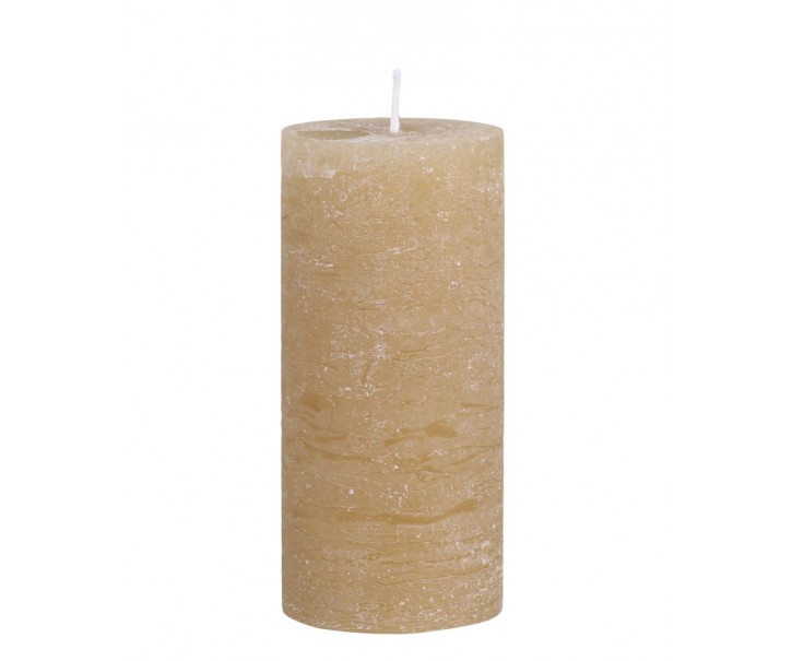 Medová široká svíčka Rustic pillar honey - Ø 7*15cm/ 60h Chic Antique