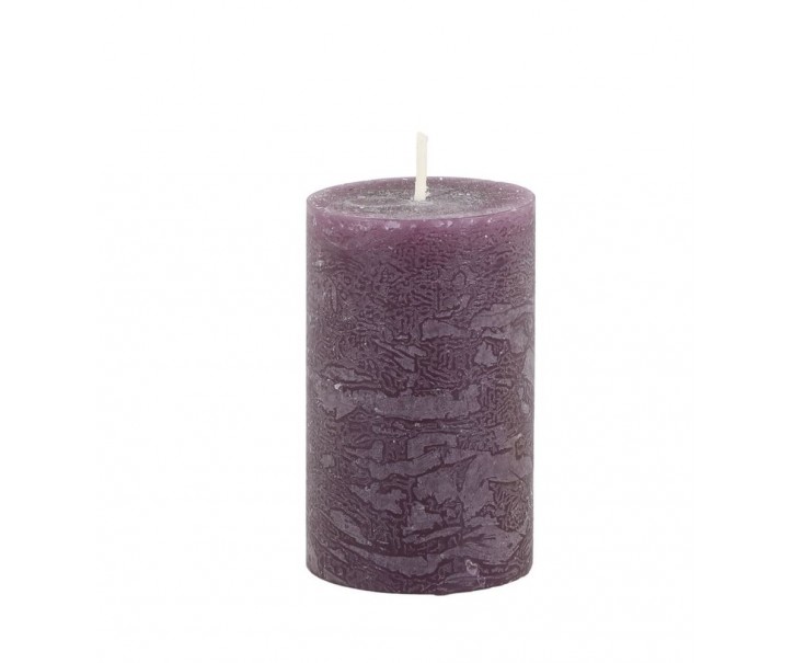 Fialová široká svíčka Macon Rustic plum - Ø 5*8cm/ 16h Chic Antique