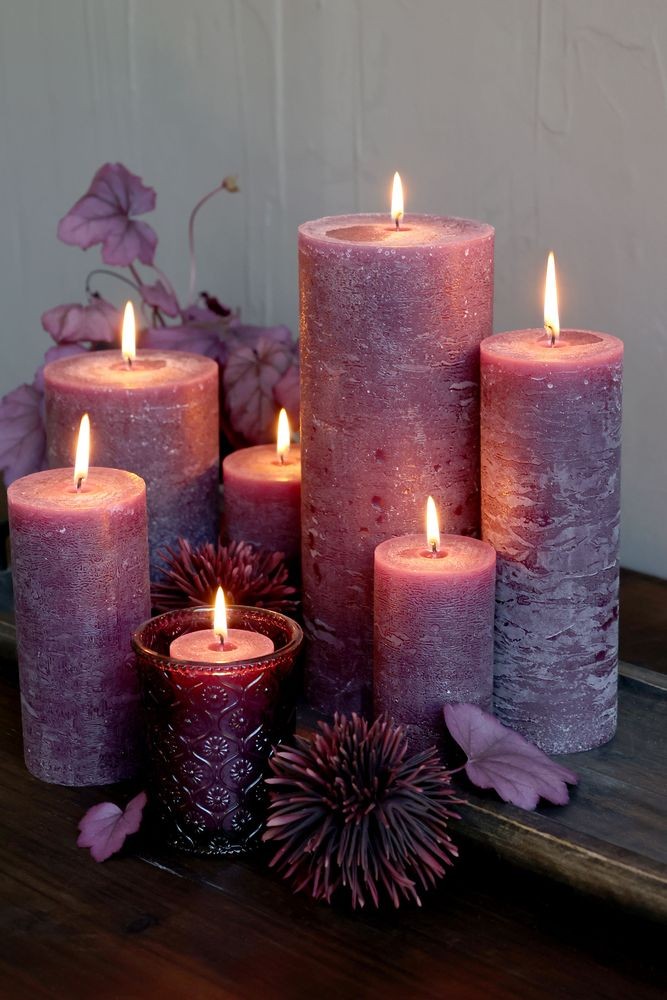 Fialová široká svíčka Macon Rustic plum - Ø 7*20cm/ 80h Chic Antique Fialová široká svíčka Macon Rustic plum - Ø 7*20cm/ 80h Chic Antique