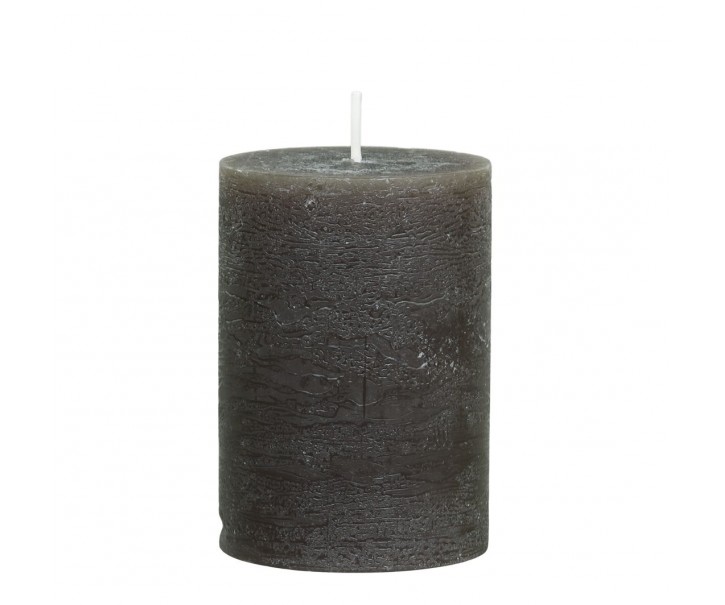 Kávová široká svíčka Macon Rustic coffee - Ø 7*10cm/ 40h Chic Antique