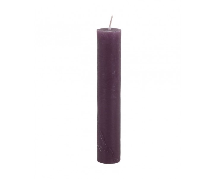 Fialová úzká krátká svíčka Short dinner plum - Ø 2 *11cm / 4h Chic Antique