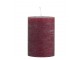 Červená široká svíčka Rustic pillar red - Ø 7*10cm/ 40h Chic Antique