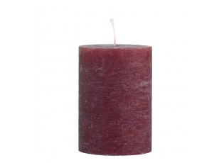 Červená široká svíčka Macon Rustic red - Ø 7*10cm/ 40h
