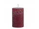 Červená široká svíčka Macon Rustic red - Ø 5*8cm/ 16h Chic Antique
