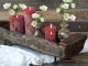 Červená široká svíčka Macon Rustic red - Ø 10*15cm/ 90h Chic Antique