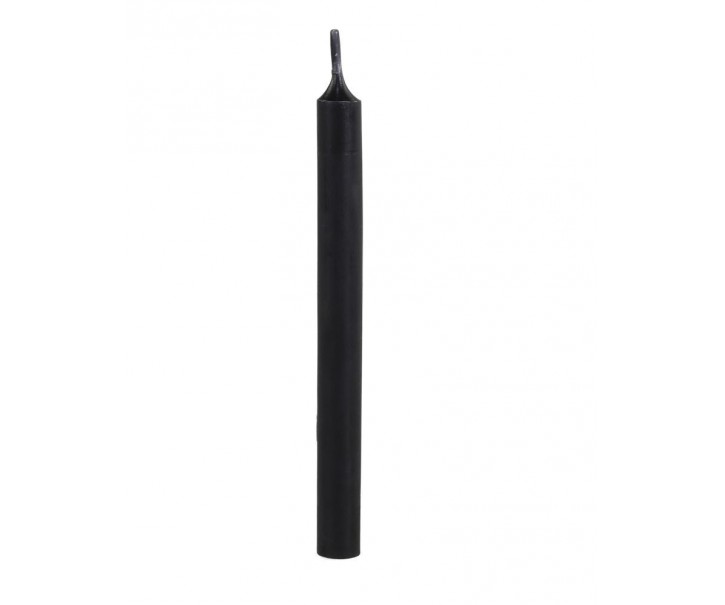 Černá úzká svíčka Taper black - Ø 1,2 *13cm / 2.5h Chic Antique