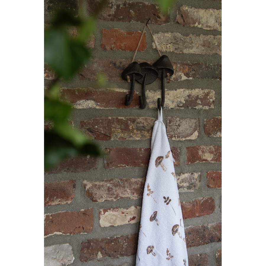 Bílý kuchyňský froté ručník s houbičkami Little Forest Jewels - 40*66 cm Clayre & Eef Bílý kuchyňský froté ručník s houbičkami Little Forest Jewels - 40*66 cm Clayre & Eef