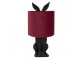 Černá stolní lampa králík s vínovým stínidlem Rabbi - Ø 20*43 cm Clayre & Eef