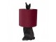Černá stolní lampa králík s vínovým stínidlem Rabbi - Ø 20*43 cm Clayre & Eef