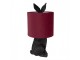 Černá stolní lampa králík s vínovým stínidlem Rabbi - Ø 20*43 cm Clayre & Eef
