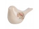 Béžová keramická dekorace ptáček s růžemi Rosien M - 22*9*12 cm Clayre & Eef