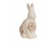 Béžová keramická dekorace králík s růžemi Rosien M - 13*10*22 cm Clayre & Eef