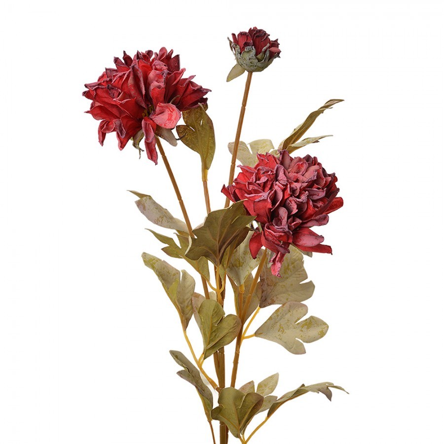 Dekorace umělá květina s červenými květy - 9*9*68 cm