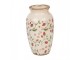 Béžová keramická váza s jahůdkami Wild Strawberries S - Ø 16*27 cm Clayre & Eef