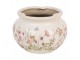 Keramický obal na květináč s lučními květy Flowers of Love S - Ø 23*16 cm Clayre & Eef