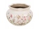 Keramický obal na květináč s lučními květy Flowers of Love S - Ø 23*16 cm Clayre & Eef