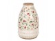 Béžová keramická váza s jahůdkami Wild Strawberries M - Ø 21*32 cm Clayre & Eef
