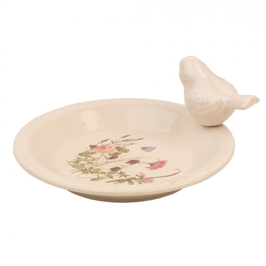Keramické krmítko pro ptáčky s lučními květy Flowers of Love M - Ø 21*10 cm Clayre & Eef Keramické krmítko pro ptáčky s lučními květy Flowers of Love M - Ø 21*10 cm Clayre & Eef