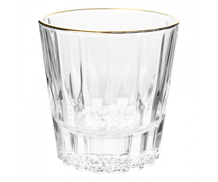 Sklenička na vodu se zlatým proužkem Gold line - Ø 9*9 cm / 200 ml Clayre & Eef
