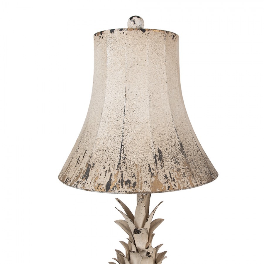 Béžová antik kovová stolní lampa Brocante pineapple - Ø 30*64cm E27/ 1*60W Clayre & Eef Béžová antik kovová stolní lampa Brocante pineapple - Ø 30*64cm E27/ 1*60W Clayre & Eef
