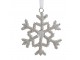 Champagne antik závěsná sněhová vločka s korálky Snowflake - 9 cm Chic Antique