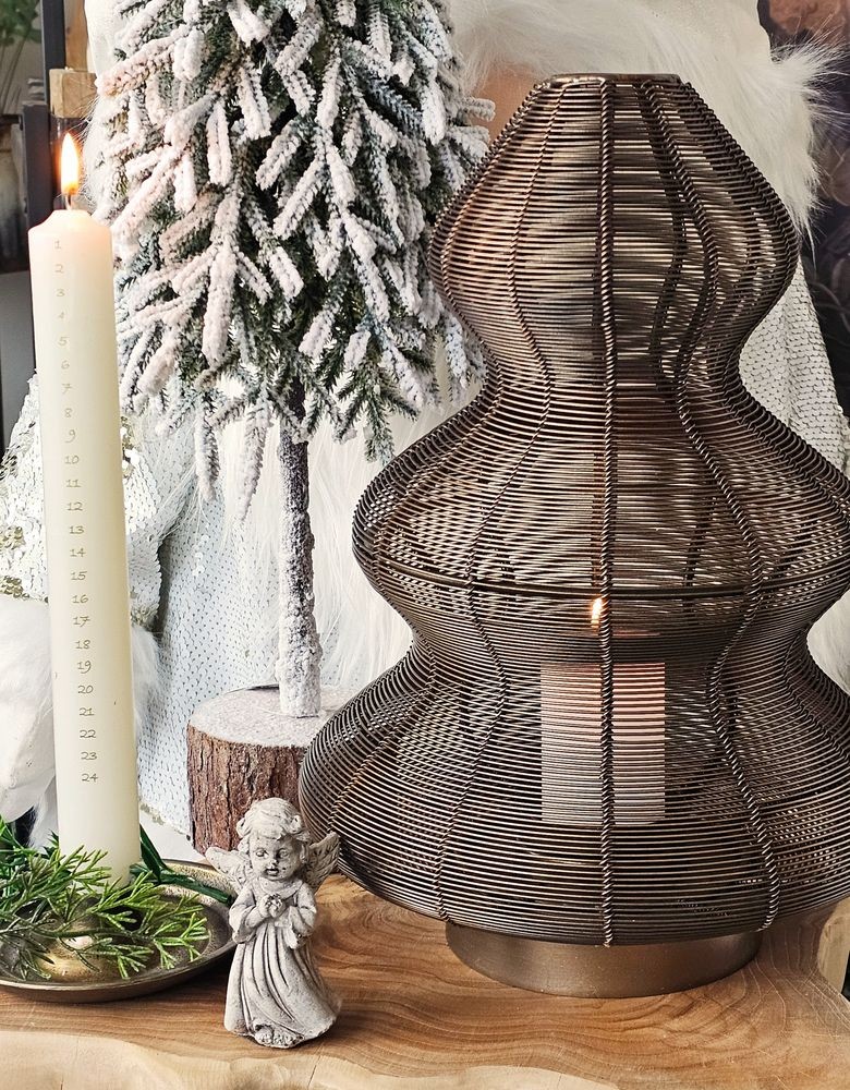 Bronzový antik kovový svícen vánoční stromek Tree - Ø 25*35 cm Light & Living Bronzový antik kovový svícen vánoční stromek Tree - Ø 25*35 cm Light & Living