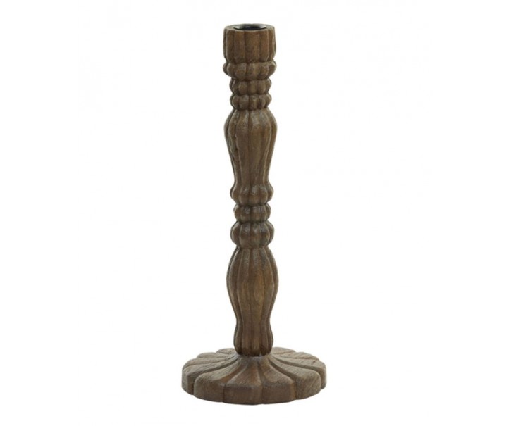 Dřevěný svícen na úzkou svíčku Jeraldo - Ø 15*38 cm Light & Living