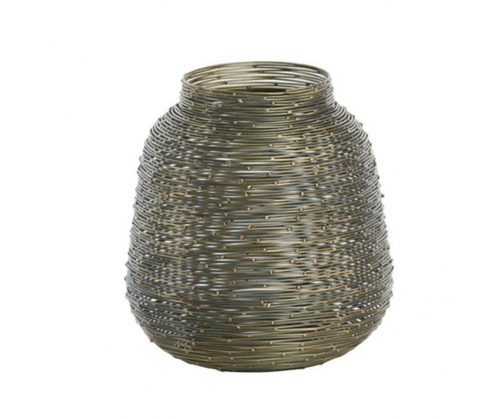 Bronzový antik kovový svícen Behita - Ø 18*19 cm Light & Living