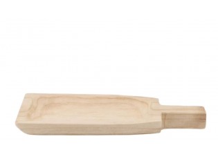 Přírodní dřevěný dekorační podnos s rukojetí Tippo - 32*15*4 cm