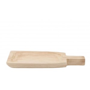 Přírodní dřevěný dekorační podnos s rukojetí Tippo - 32*15*4 cm