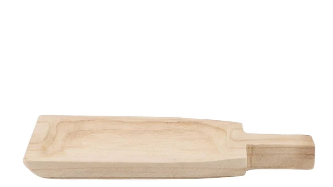Přírodní dřevěný dekorační podnos s rukojetí Tippo - 32*15*4 cm