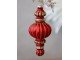 Červená skleněná vánoční ozdoba se zlatými detaily Chic - 6*15 cm Chic Antique
