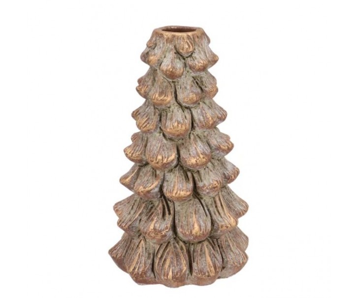 Mosazný antik cementový svícen ve tvaru stromku Tree - Ø 11*19 cm daan kromhout