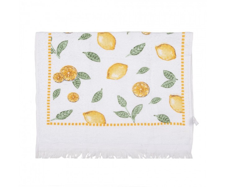 Kuchyňský froté ručník s citróny Lemons & Leafs - 40*66 cm Clayre & Eef