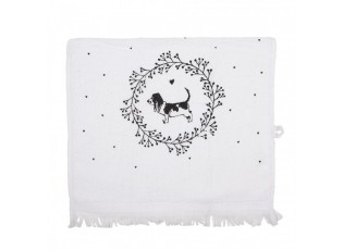 Bílý froté kuchyňský ručník s pejskem Lovely Grey Dogs - 40*66cm