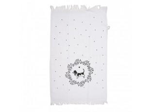 Bílý froté kuchyňský ručník s pejskem Lovely Grey Dogs - 40*66cm