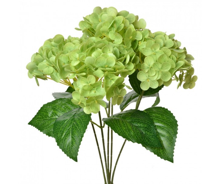 Zelená umělá květina hortenzie Hydrangea - 23*23*45 cm Clayre & Eef