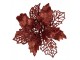 Červená třpytivá umělá dekorace vánoční hvězda Poinsettia - Ø 22*5 cm Clayre & Eef