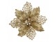 Zlatá třpytivá umělá dekorace vánoční hvězda Poinsettia - Ø 22*5 cm Clayre & Eef